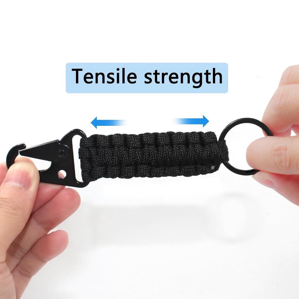 1/3pcs Paracord Keychain Outdoor Camping Hiking Braided Rope Clip Carabiner Mountaineering Outdoor Gadgets Kitted Holder