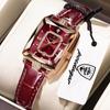 POEDAGAR Fashion New Women Clock Leather Waterproof Date Casual Woman Wristwatch Quartz Rectangle Elegant Women's Watches Reloj