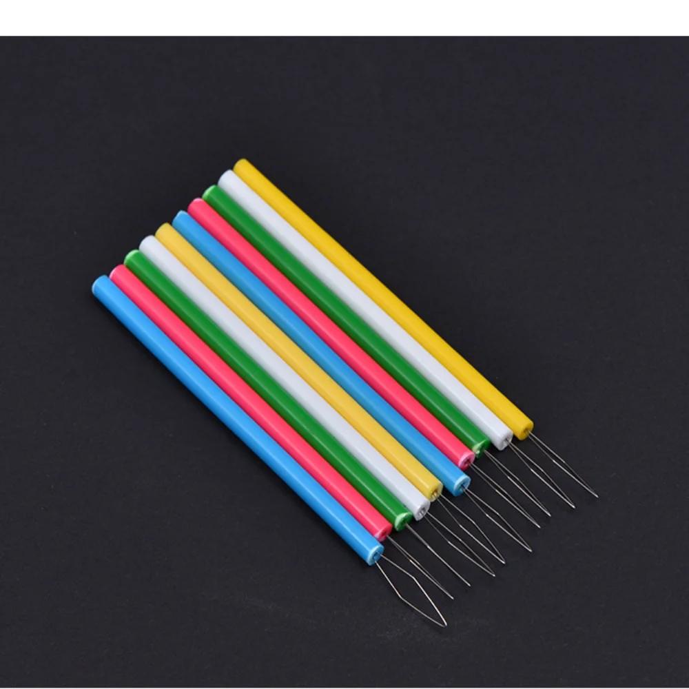10 Stück Zylindrischer Bunter Nadelöser Nähgarn Einfädler DIY Nähzubehör Fadenführer Perlenfädler Einfädelnadel Shenqi Nähen