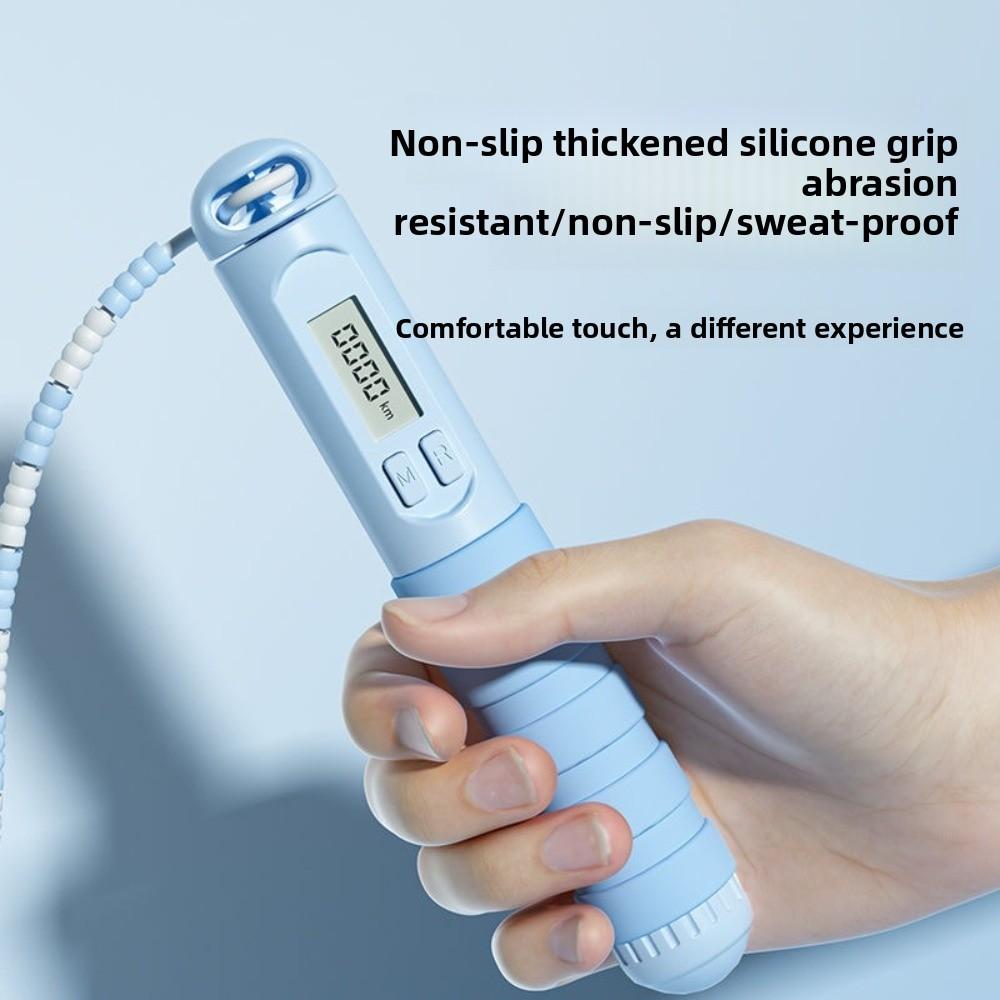 Bamboo Stem Type Jump Rope Soft Beaded Fitness Gym Rope New Counting Jump Rope  For Beginners