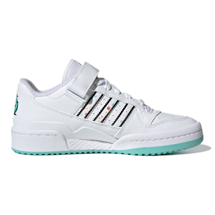 Adidas Originals Forum Low J Durable Low Top Kids Skate Shoes Kids Sneaker White Black Blue H01440
