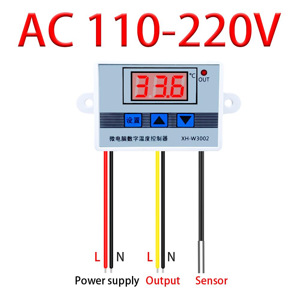 W3002 Digital Control Temperature Microcomputer Thermostat Switch Thermometer New Thermoregulator 12/24/220V