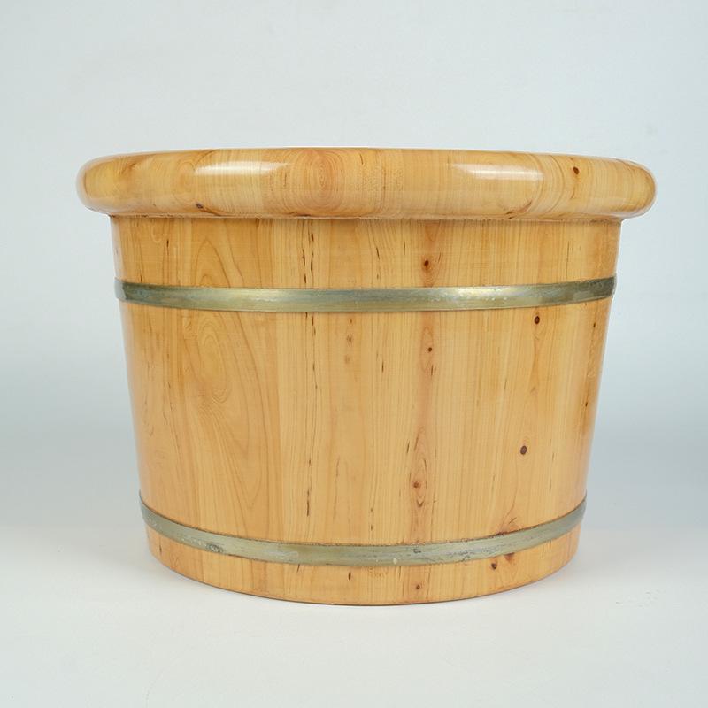 Cedar Wood Foot Bath Basin with Acupoint Massage - Household Wooden Soaking Bucket