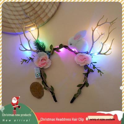Luminous Reindeer Antler Headband - Festive Headwear for Kids & Adults