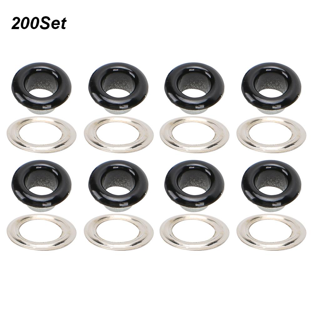 200 Sets   Buckle Metallic Grommet Shoes Lther Bags   Craft Button Rivet Tool 6mm