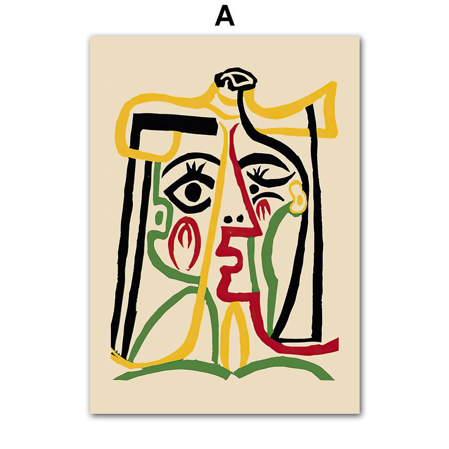 Figura abstractă Linie cârnat câine pisică Picasso artă de perete pictură pe pânză postere și imprimeuri nordice poze de perete decor camera de zi