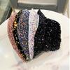 Sequined Bucket Hat Double Sided Hip Hop Shiny Fisherman Cap Women Men Dance Party Kpop Trendy Sun Hat New