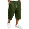 Men's Casual Drawstring Cargo Shorts 7/8 Length for Summer Everyday Wear