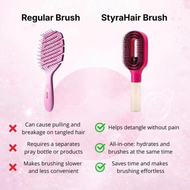 2In1 Sprayer Comb Detangling Scalp Massage Hairbrush With Spray Bottle Essential Oil Water Mist Spray Brush Anti-Static Summer
