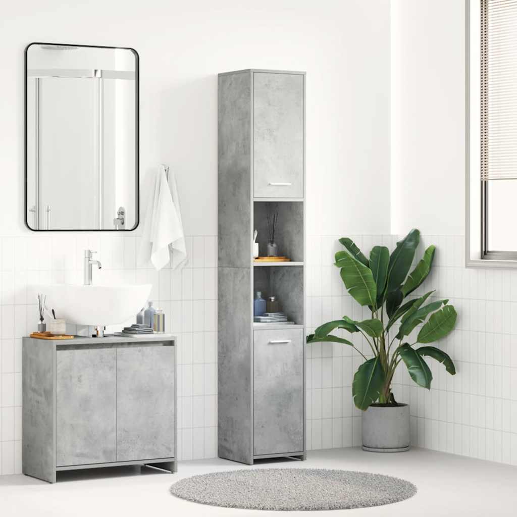 Moderne Badezimmerkommode, Ecklagerungssschrank, Stauraumregal, 30x30x183,5 Zentimeter