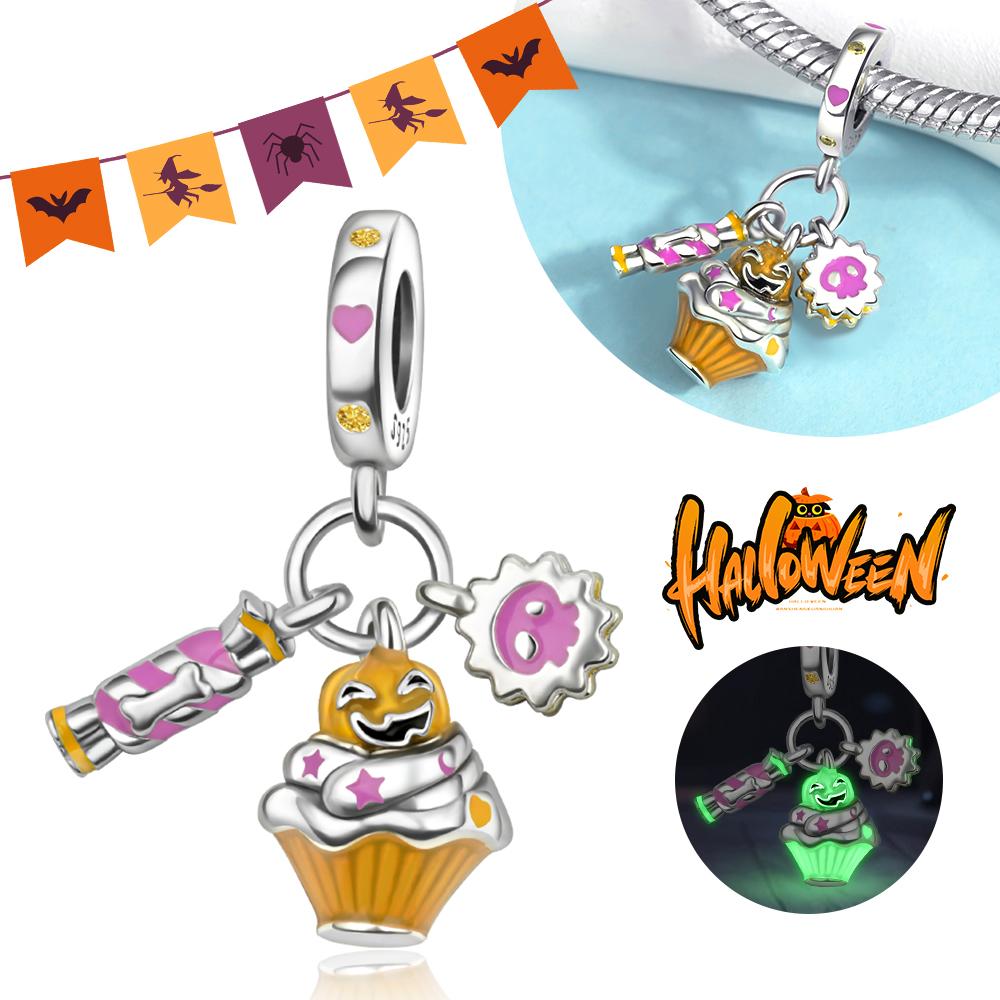 Copper Skull Black Demon Pumpkin Head Ghost Halloween Pendant Jewelry Beads Original Bracelet Boutique Charms Gift