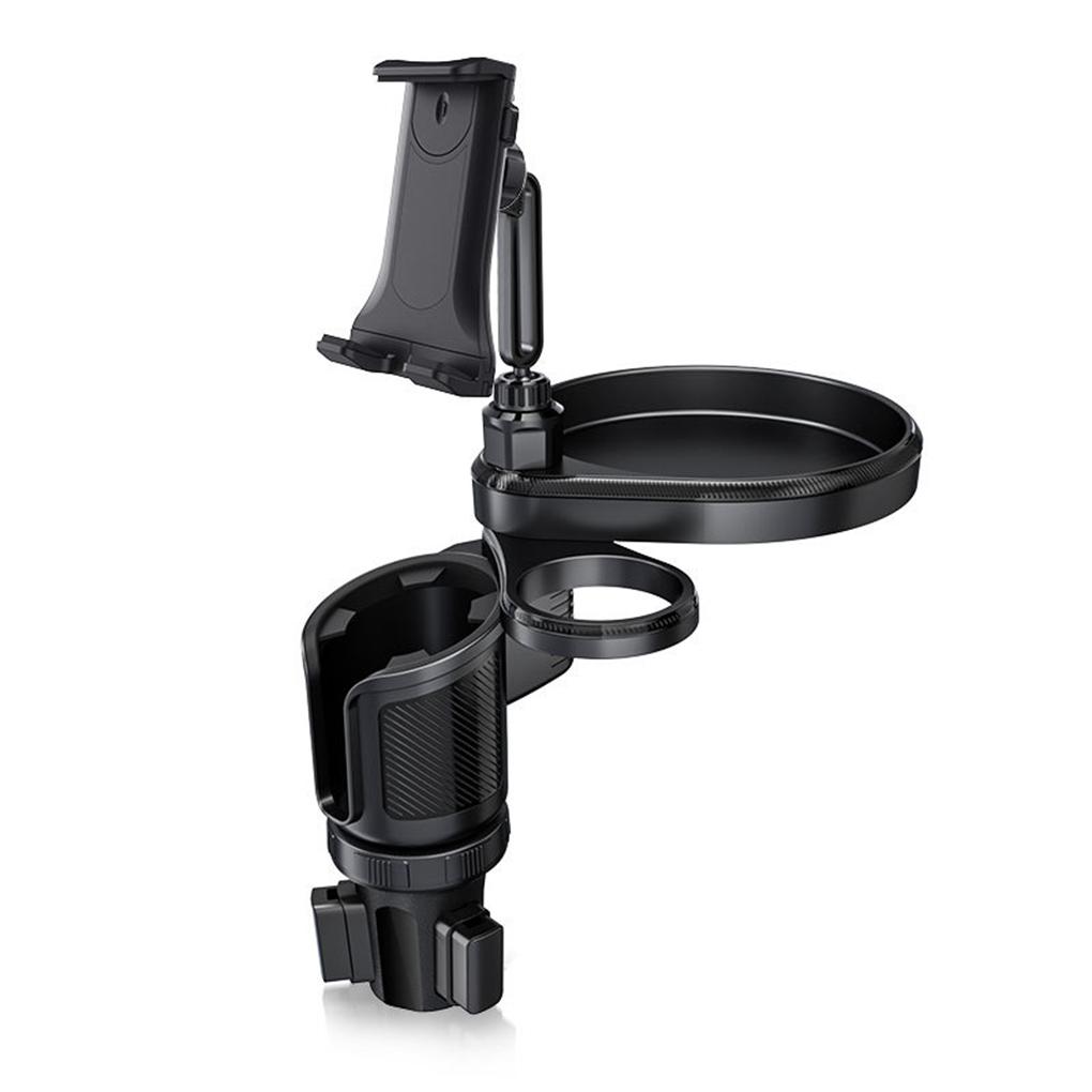 

Functional 4-in-1 Car Cup Holder Tray With Extra Widened Mat And Removable Tray Vehicle Models And Phone Holder SUVs чёрный