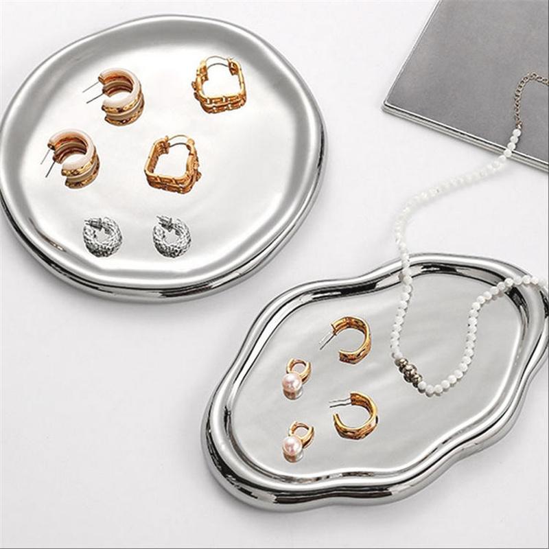 1PC Elegant Irregular Jewelry Tray For Organizing Rings Earrings Necklaces Bracelets Durable Stylish Jewelry Desktop Ornament