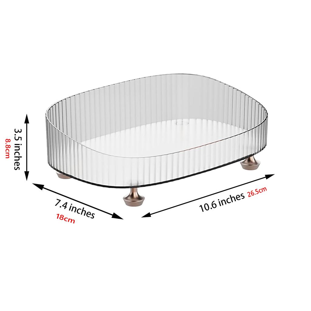 Bathroom Vanity Tray Large Capacity Perfume Organizer for Dresser Clear Desktop Storage Box for Lotion Bottle Cosmetics Skincare