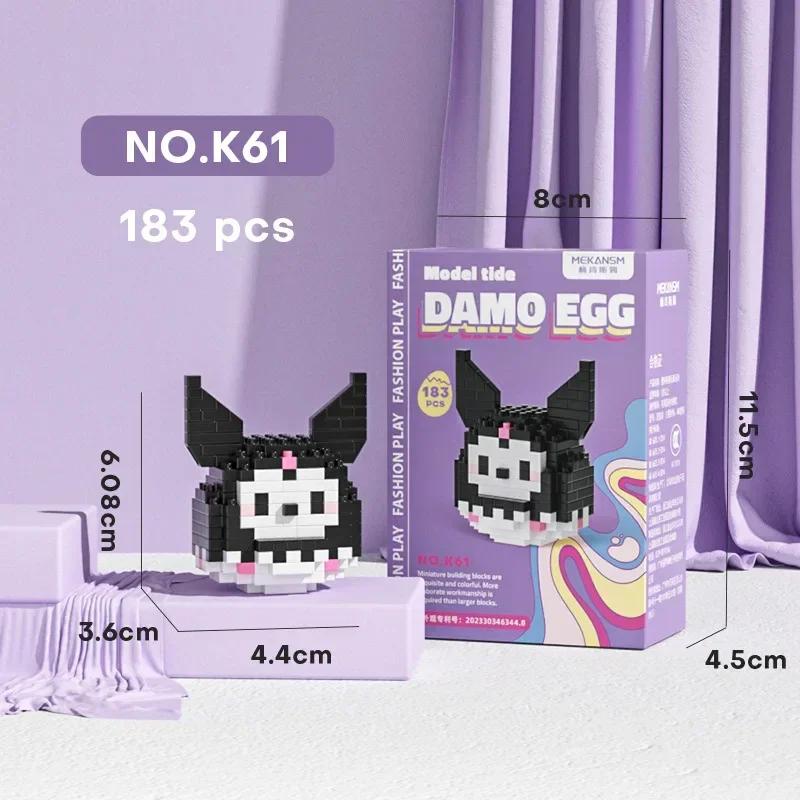 Stitch LinaBell Hello Kitty Sanrio Construction Blocks Damo Egg Cartoon Figrues Bricks Children's Assembly Playthings Model Present