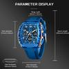 FOXBOX Top Brand Luxury Watches Men's Sports Clock Dual Display Man Watch Chronograph Luminous Silicone Quartz Watches for Men