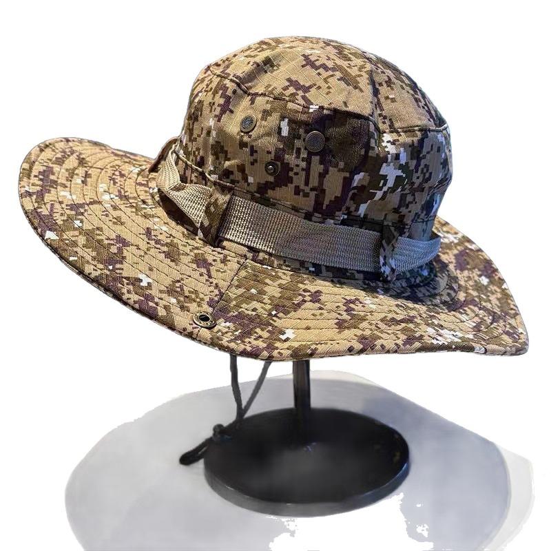 Bucket Hat Men's Tide Summer Outdoor Four Seasons Mountaineering Western Cowboy Hat Sunshade Sun Protection Camping Hat