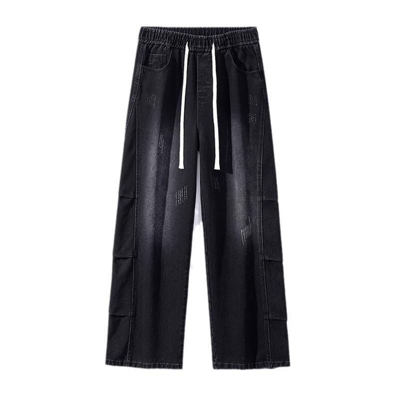 

Old and Versatile Draped Jeans Men s Niche Straight Wide-leg Trousers 3XL