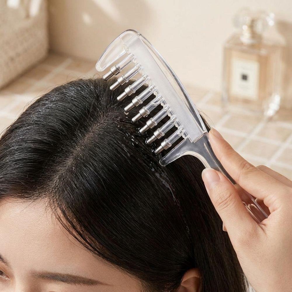 Transparent Scalp Liquid Guide Comb Anti-Frizz Scalp Massage Comb Hair Growth