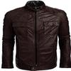 Noora Men's Dark Brown Leather Biker Jacket With Zipper & Pocket - JS03