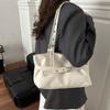 Korean Style Underarm Bag PU Leather Bowling Bag Fashion Retro Shoulder Bag  Women
