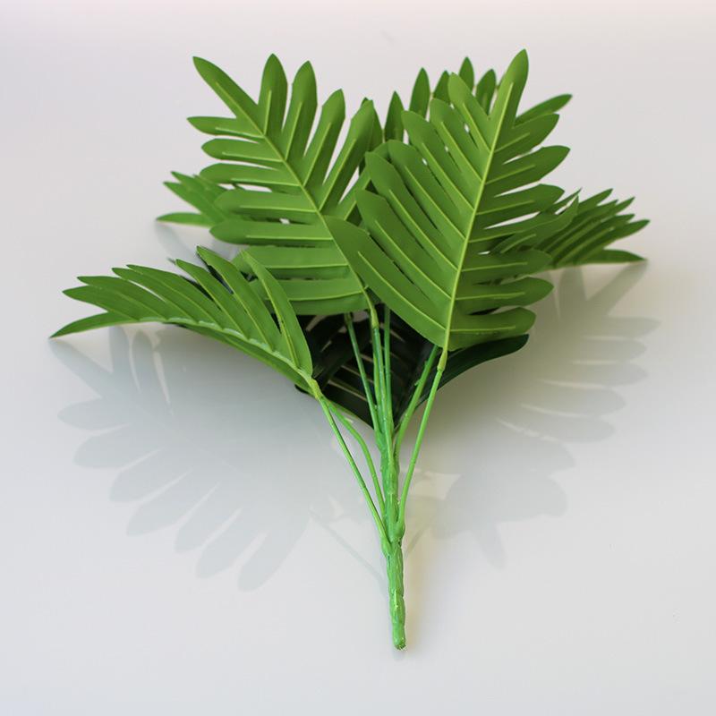 

Имитация растения Зеленый редис Путешественник Банан Зеленое растение Украшение для дома 9 головок Лист спины черепахи