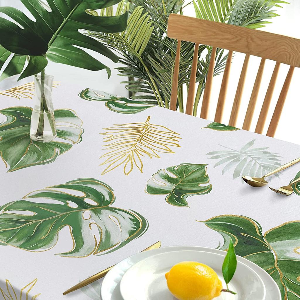 Față de masă cu model de frunze Sanya Față de masă dreptunghiulară antifouling Home Bucătărie Decorare petrecere Cafea Decorație gourmet