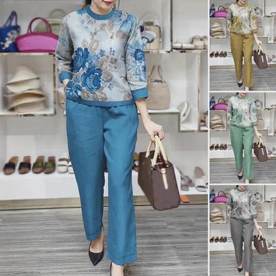 2023 Southeast Asia Spring/Summer Women's Plus Size Loose Two-Piece Set with Positioning Print