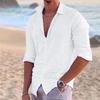 Popular Summer Shirt Beach Solid Color Lapel Shirt Spring Summer Outdoor Street Shirt