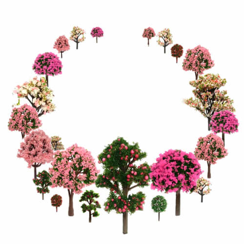 29 Model Trees, 4-12 cm HO Gauge, Perfect for Miniature Gardens, Dioramas, Landscapes, Railway Models, and Architectural Models.
