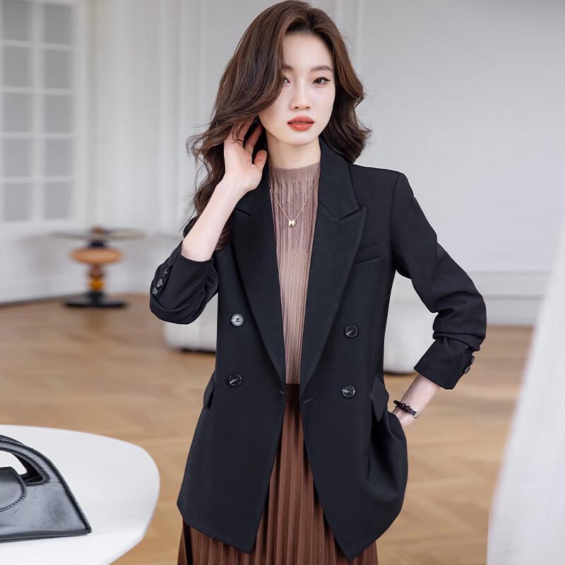 Женский шикарный свободный двубортный блейзер M