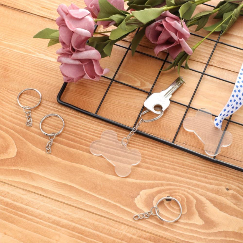 20/30pcs clear pressed acrylic blank,dog bone diy ornament clear pressed acrylic disc,wall decor holiday label holiday decor