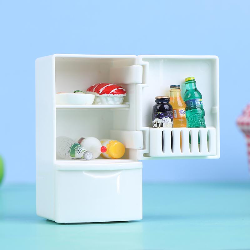 19 Styles 1/12 Dollhouse Miniature Kitchen White Wooden Fridge Refrigerator Freezer For Dolls Bedroom Living Room Accs Kids Toy