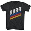 T-shirt da uomo con logo NHRA National Hotrod Association, barre blu, rosse e gialle