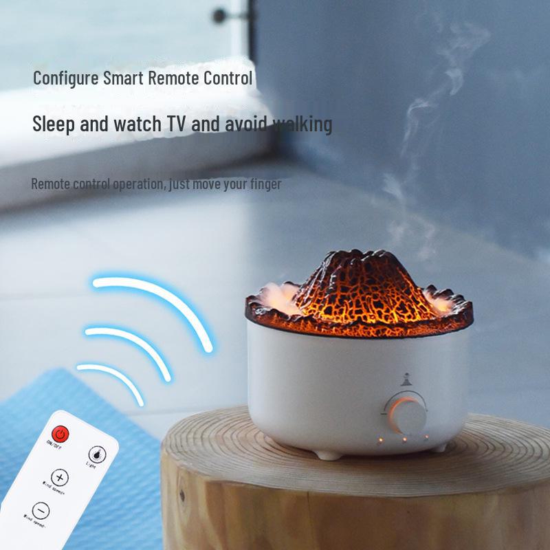 Humidificateur d'Aromathérapie Flamme Lave Volcanique - Simulation de Bureau Haut de Gamme