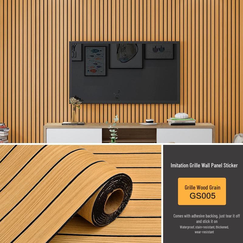 3D Self-Adhesive Wood Grain Wall Sticker for Living and Bedroom Renovation