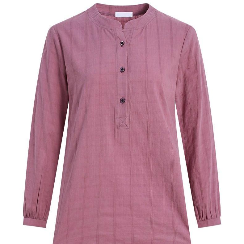 Large Size Women's Shirt Long Sleeved Top Women's Loose Spring Mid Length Solid Color T-shirt