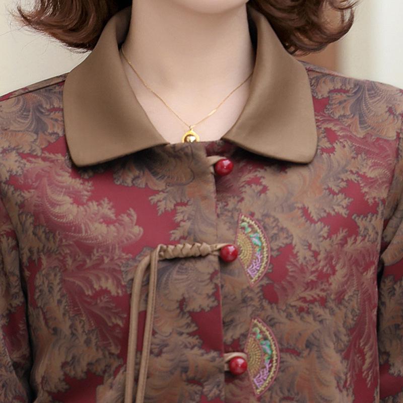 Stylish Floral Slimming Jacket for Middle-Aged Women - Spring & Autumn