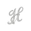 Alloy Letter Brooch with Embedded Crystals Elegant Alphabet Pin Suitable for Formal and Casual Wear Stylish Metal Letter Accessory