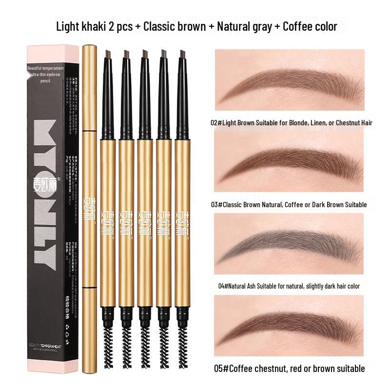Ultra-Fine Gold Bar Eyebrow Pencil: Natural, Waterproof, Sweatproof, Long-Lasting, Non-Fading, Easy Outline for Women