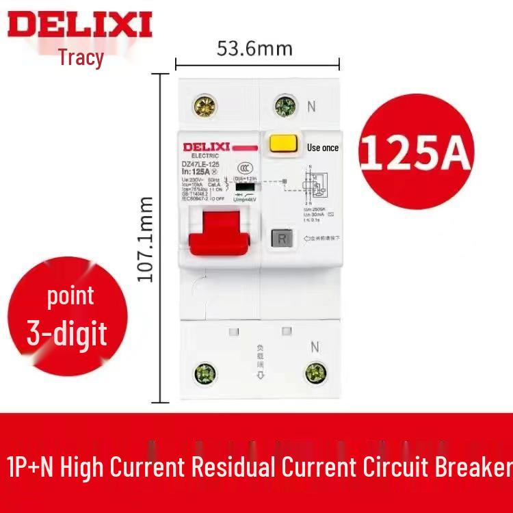 Delixi DZ47sLE Air Switch Circuit Breaker with Leakage Protection (1-4P, Single/Three-Phase, N)