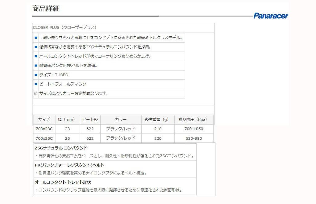 Panaracer CLOSER PLUS 700C Road Tire [Black/Red 700x23C]