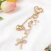 DIY Rhinestone Pendant Zinc Zinc Alloy Bag Charm Trendy Pearl Bow Keychain  Bag Ornament