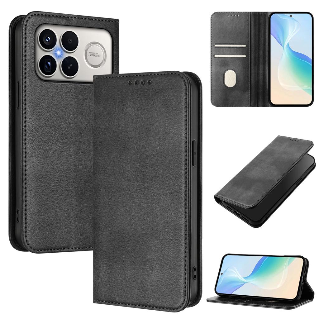 Luxury Leather Phone Case on For Xiaomi Poco F8 F7 Ultra F8 F7 F6 F5 Pro F3 Redmi K90 Pro Max Card Slot Flip Wallet Cover Fundas