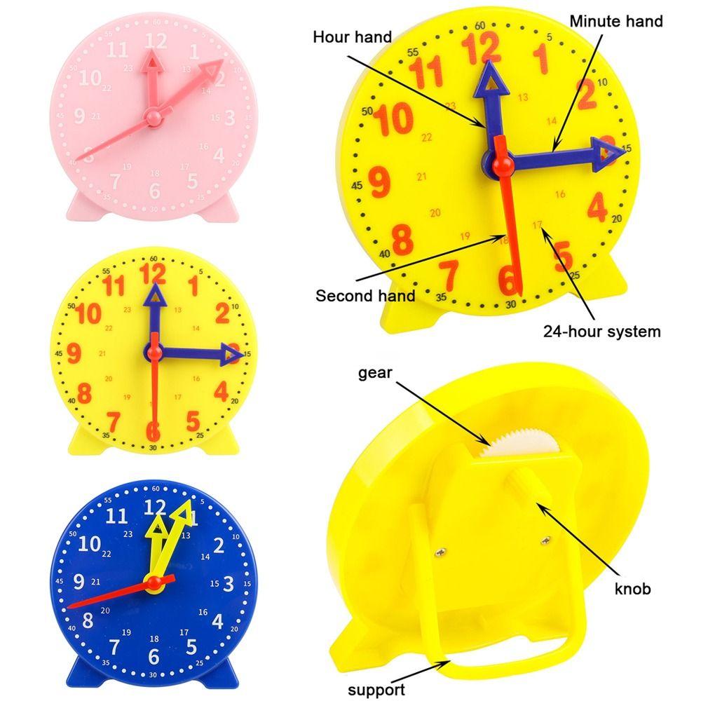 

10cm Hour Minute Second Cognition Children Colorful Clocks Toys Preschool Teaching Aids жовтий