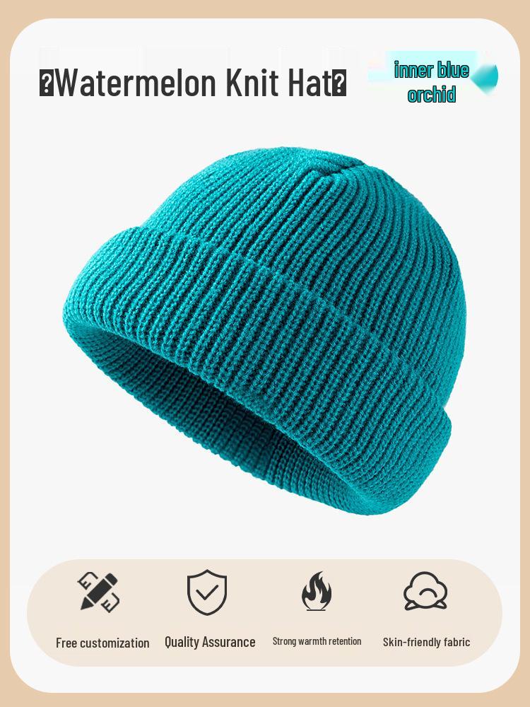 Benutzerdefinierte bestickte Herren- und Damen-Dicke Warme Strickmütze - Einfarbig, Herbst/Winter-Hut