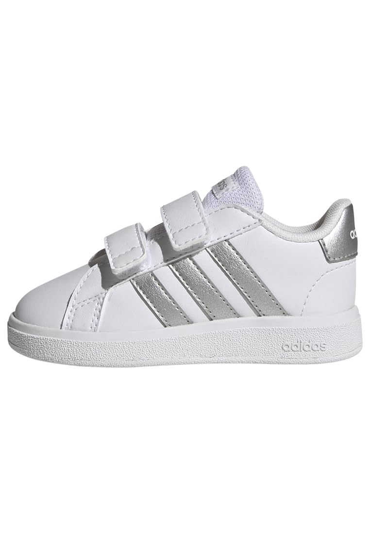

Grand Court Lifestyle Footwear Silver cm [Adidas] Kids Sneakers, Velcro, Boys, Girls, 12-16cm, LKK33, White/Matte Silver/Matte (GW6526), 16.0