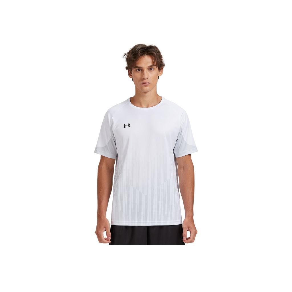 Under Armour T-shirt Sportiva Fitness Corsa Ciclismo Manica Corta Raglan Stampa Logo Minimalista Unisex Top Bianco 24500507-100