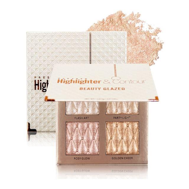 BEAUTY GLAZED - Палетка из 4 перламутровых хайлайтеров