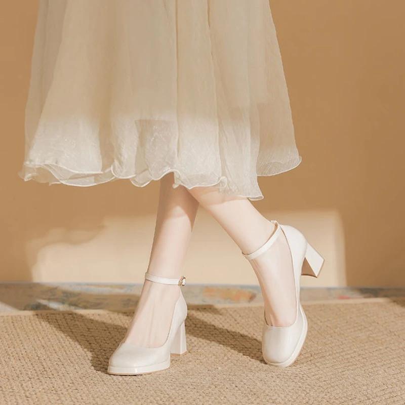 Fashion Summer Super-high Heel Mary Jen Sandals for Women 2025 Comfortable Asian Size The Best Anti Slip Hot Daily Original Woman Shoes